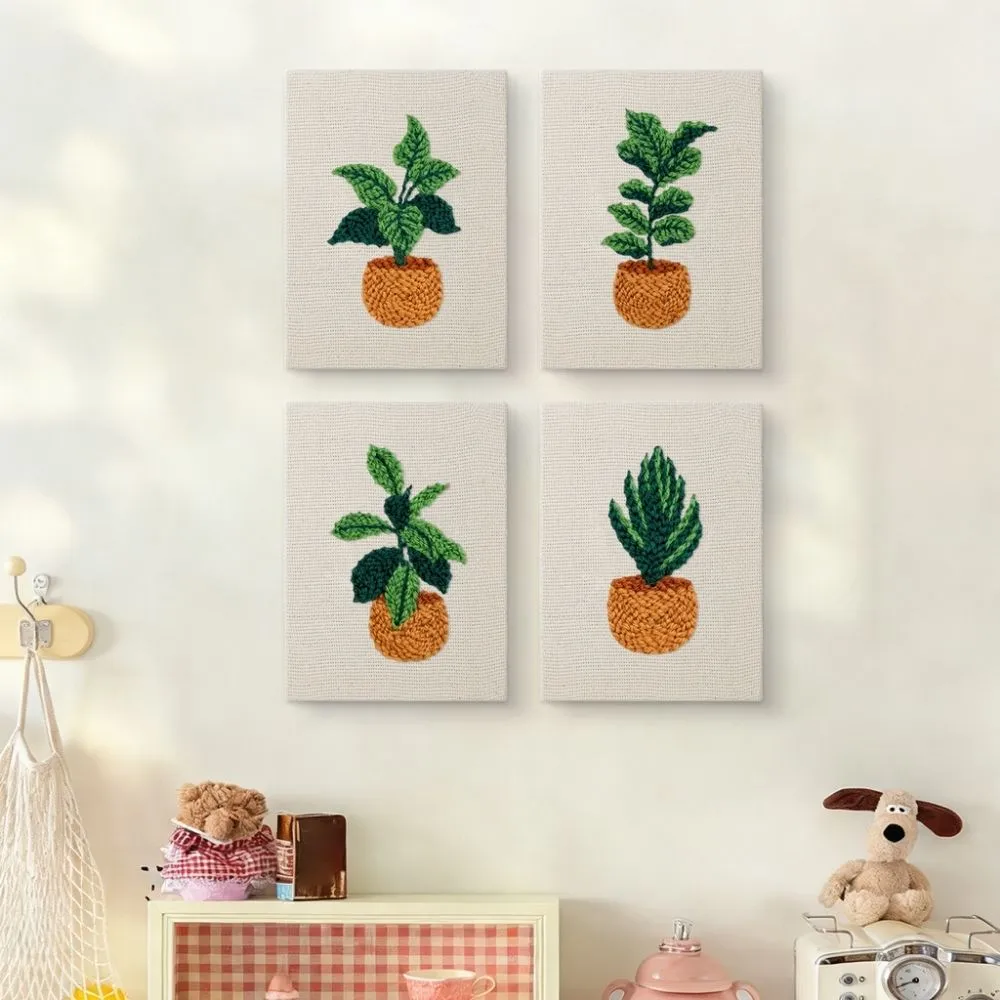 Figured'Art Stedelijke Jungle 1 punch needle set 15x20 cm 4 stuks