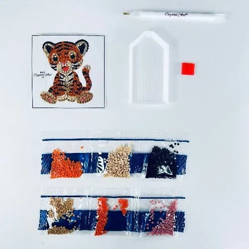Craft Buddy Crystal Art Tiger Friend motief 8-10 cm
