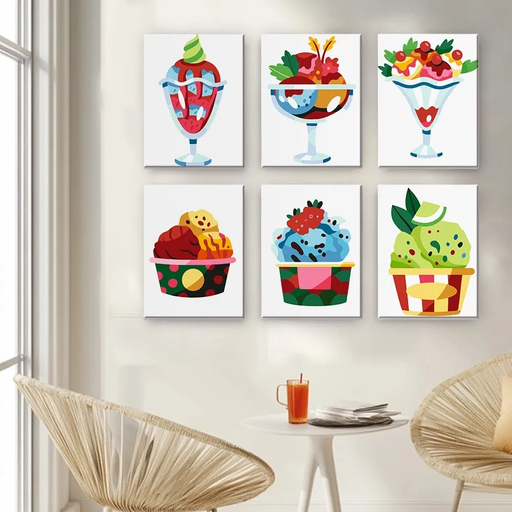 Figured'Art Mini IJscoupes schilderen op nummer 6 stuks 15x20cm