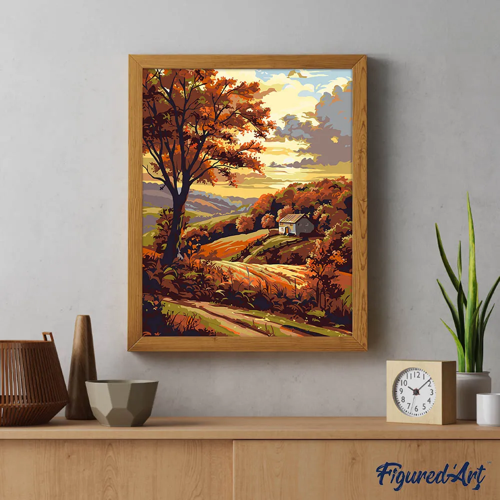 Figured'Art Herfstlandschap 1 schilderen op nummer 40x50 cm herfst