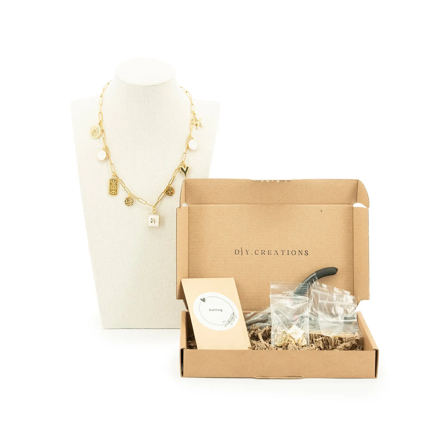 DIY Creations Golden Moments bedelketting pakket 4 kleuren
