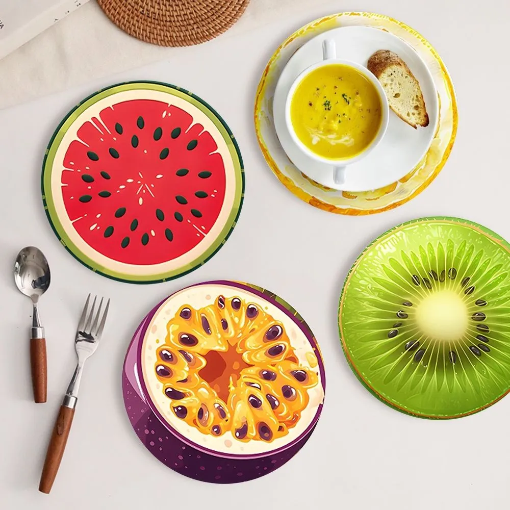 Figured'Art Tropische Fruitplakken schilderen op nummer placemats 20cm 6 stuks
