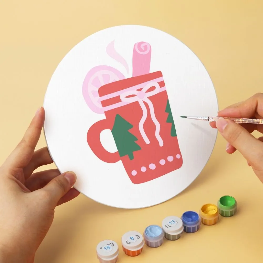 Figured'Art Mini Zoete kerst schijven schilderen 6x Ø20cm winter