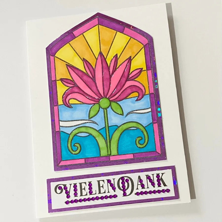 Craft Buddy Floral Radiance stempel glas-in-lood bloem A6