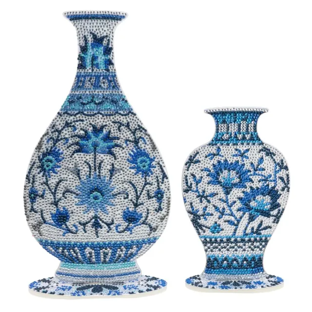 Craft Buddy Crystal Art Classic Blue Vases decoratieset 2 stuks blauw