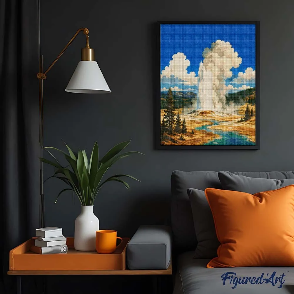 Figured'Art Yellowstone Old Faithful diamond painting 40x50cm full drill