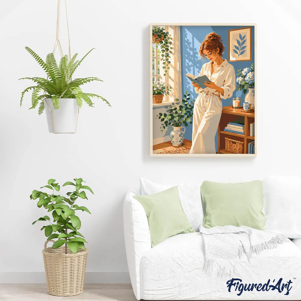 Figured'Art Een middag tussen de boeken schilderen op nummer 40x50cm