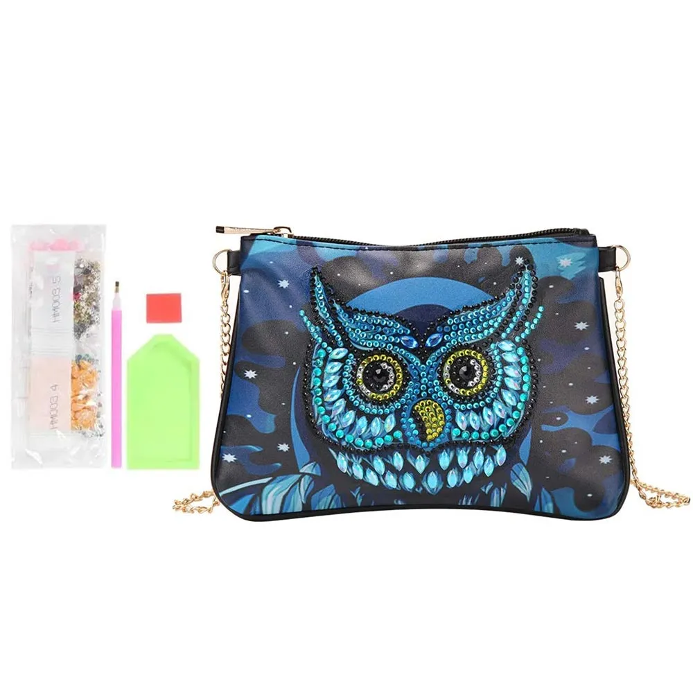 Figured'Art Tas Diamond Painting Uil portemonnee met rits