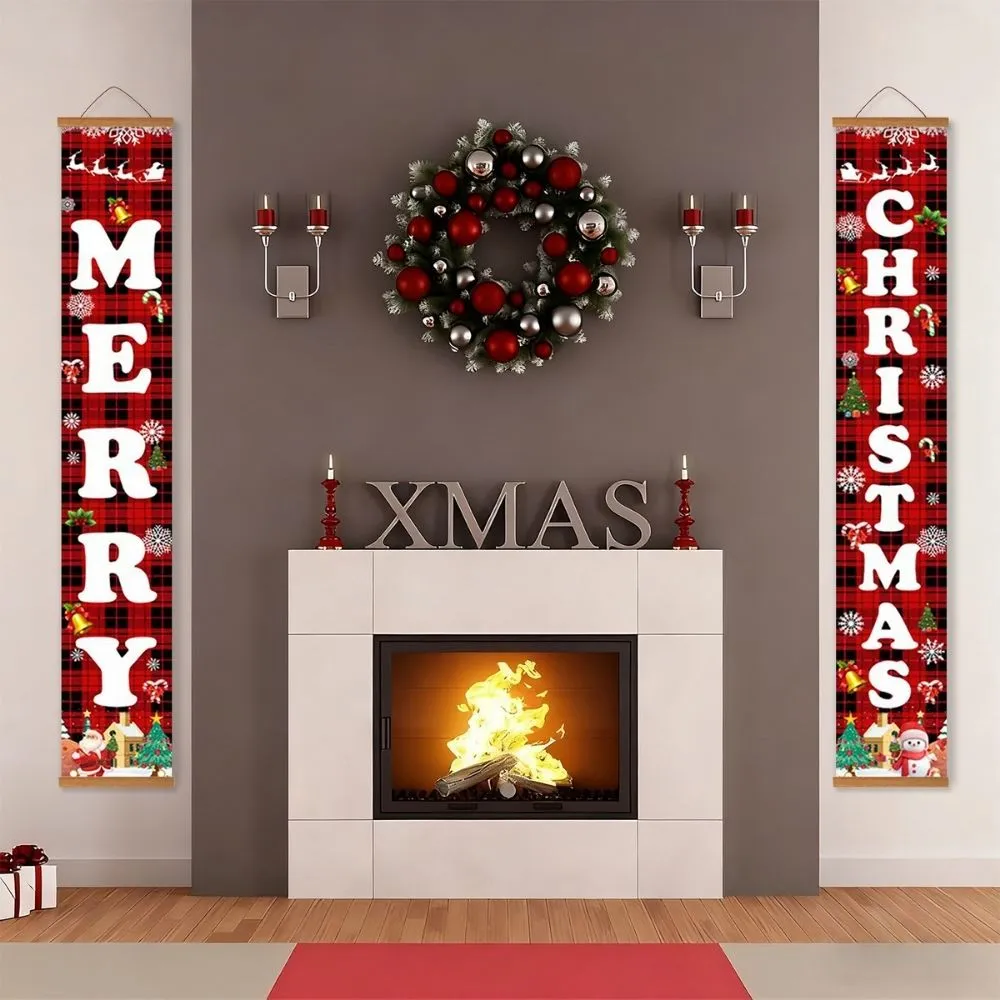 Figured'Art Kerstschuilplaats deur banners schilderen op nummer 20x120cm set