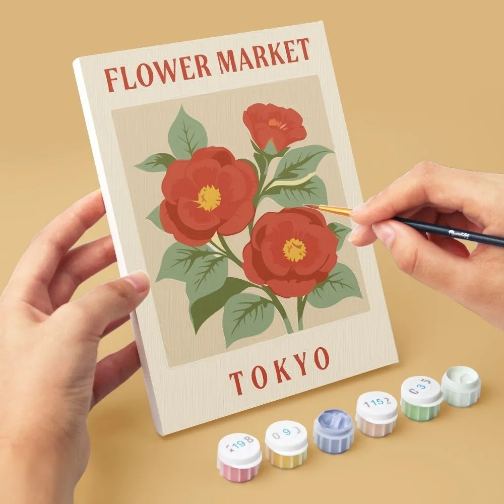 Figured'Art Bloemenmarkt 2 mini schilderen op nummer 15x20cm 6 stuks bloemen