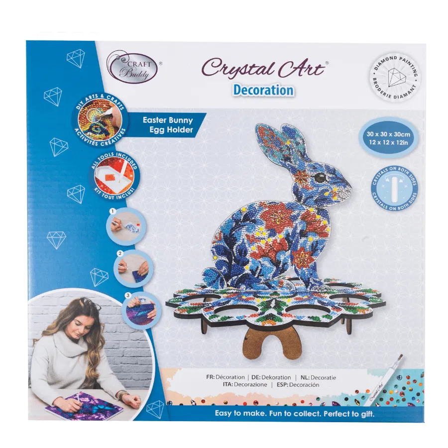 Craft Buddy Crystal Art Easter Bunny Egg Holder eierhouder 8 eieren