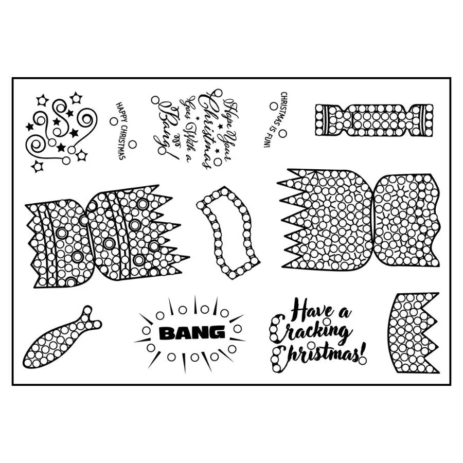 Craft Buddy Crystal Art Cracking Christmas stempelset A6 12 stuks