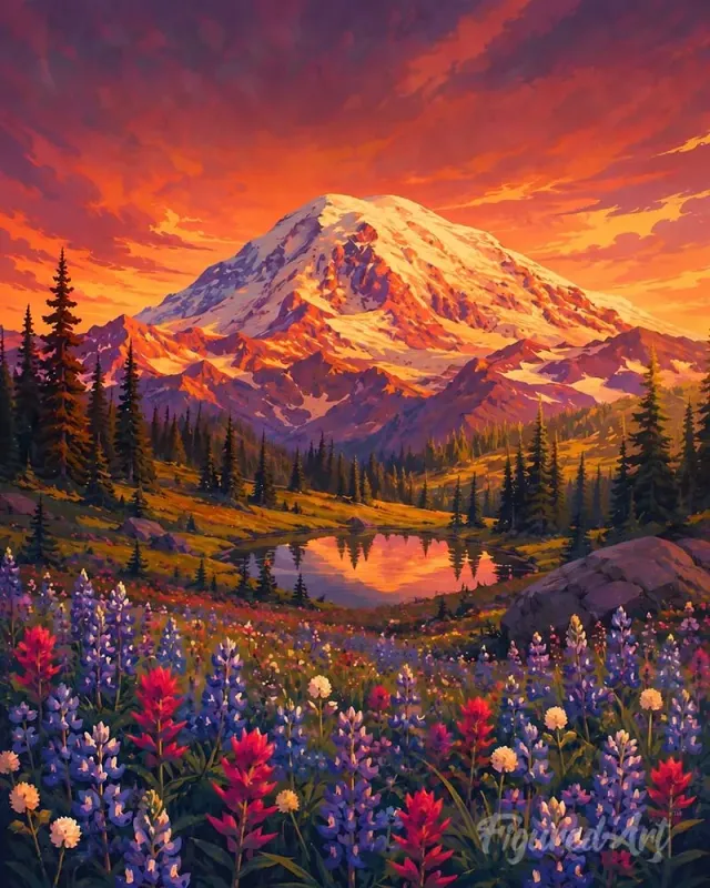 Figured'Art Mount Rainier Diamond Painting 40x50cm full drill