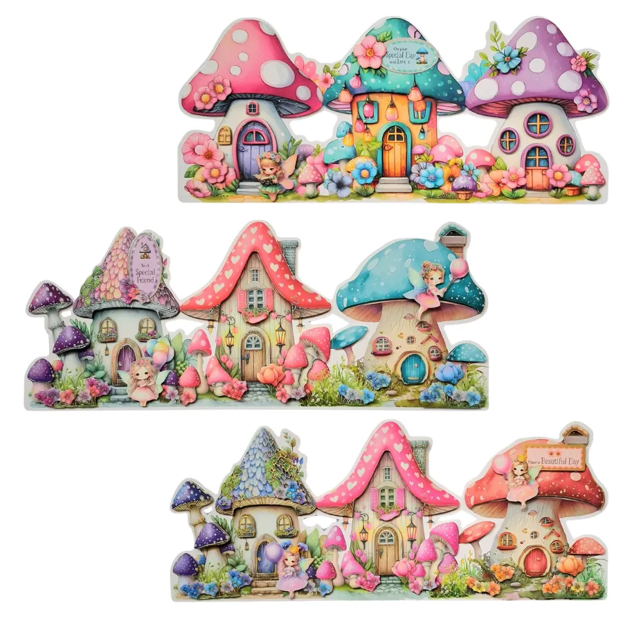 Craft Buddy Fairy Mushroom House kaartenpakket 24 stuks