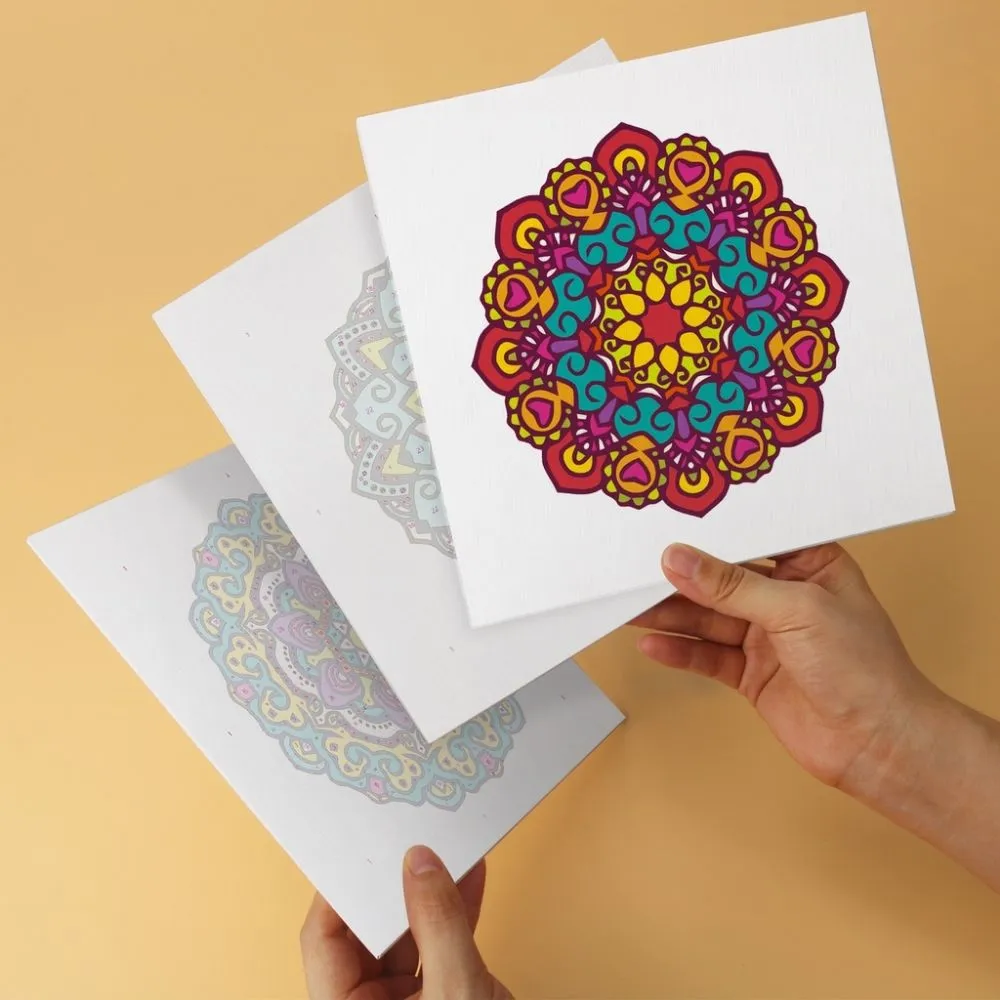 Figured'Art Mini Serie Kaleidoscoopmandala's schilderen op nummer 20x20 cm set van 6