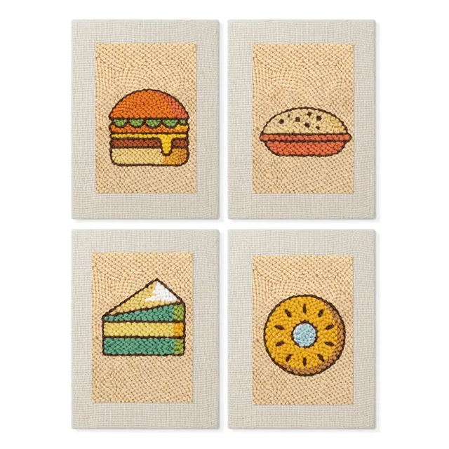 Figured'Art Streetfood 2 Punch Needle Set 4 Stuks met Frames
