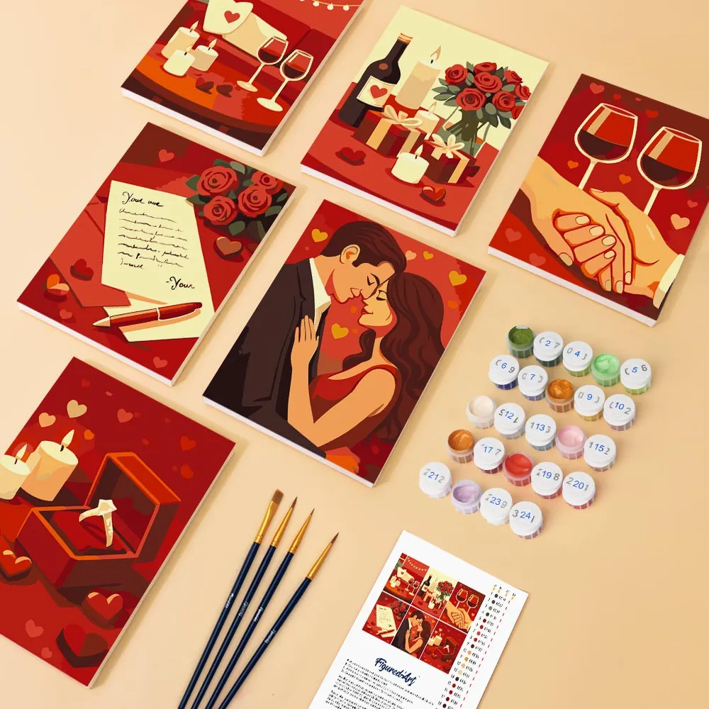 Figured'Art Romantiek en Liefde mini schilderen op nummer 6x15x20