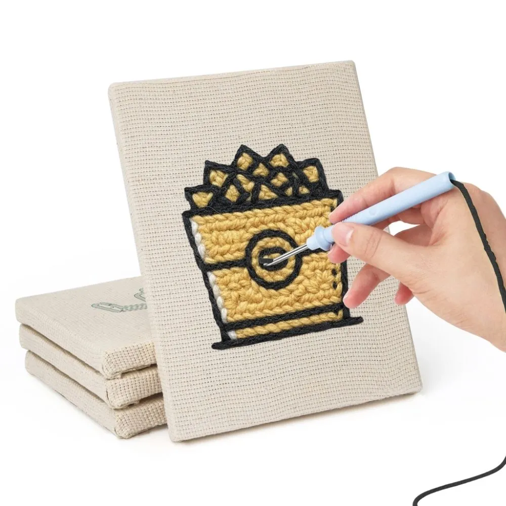 Figured'Art Dagelijkse Snacks punch needle set 4 frames katoen