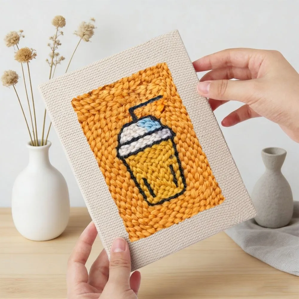 Figured'Art Punch Needle Set Smakelijke Maaltijd 4 stuks met frames