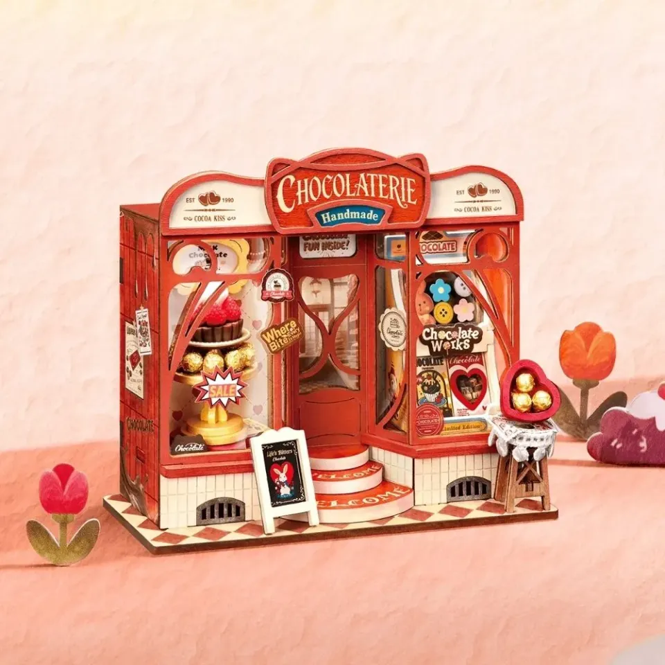 Figured'Art Sweet chocoladewinkel miniatuurhuisje 98 stukjes 1-2 uur