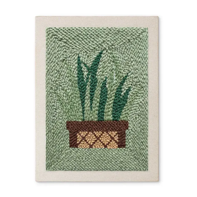 Figured'Art Sansevieria punch needle pakket 20x30 cm met frame