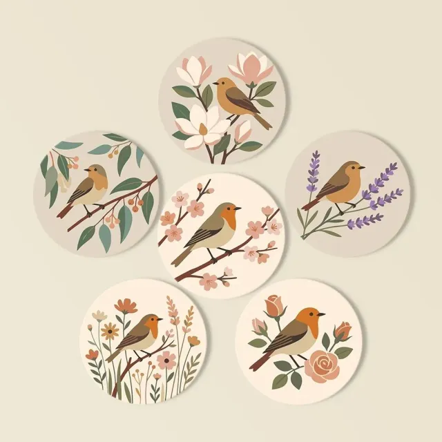 Figured'Art Zachte Lente onderzetters 10cm 6 stuks