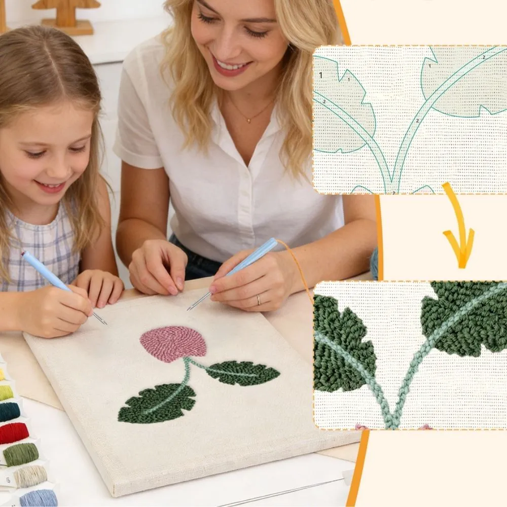 Figured'Art Tropische Bloei punch needle pakket 20x30 cm planten