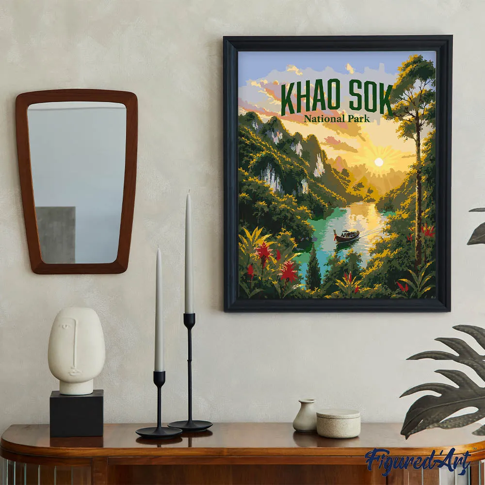 Figured'Art Nationaal Park Khao Sok schilderen op nummer 40x50cm jungle
