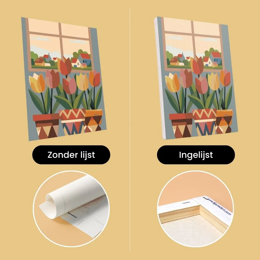 Figured'Art Mini Nederland in Bloei schilderen op nummer 15x20cm 6 stuks