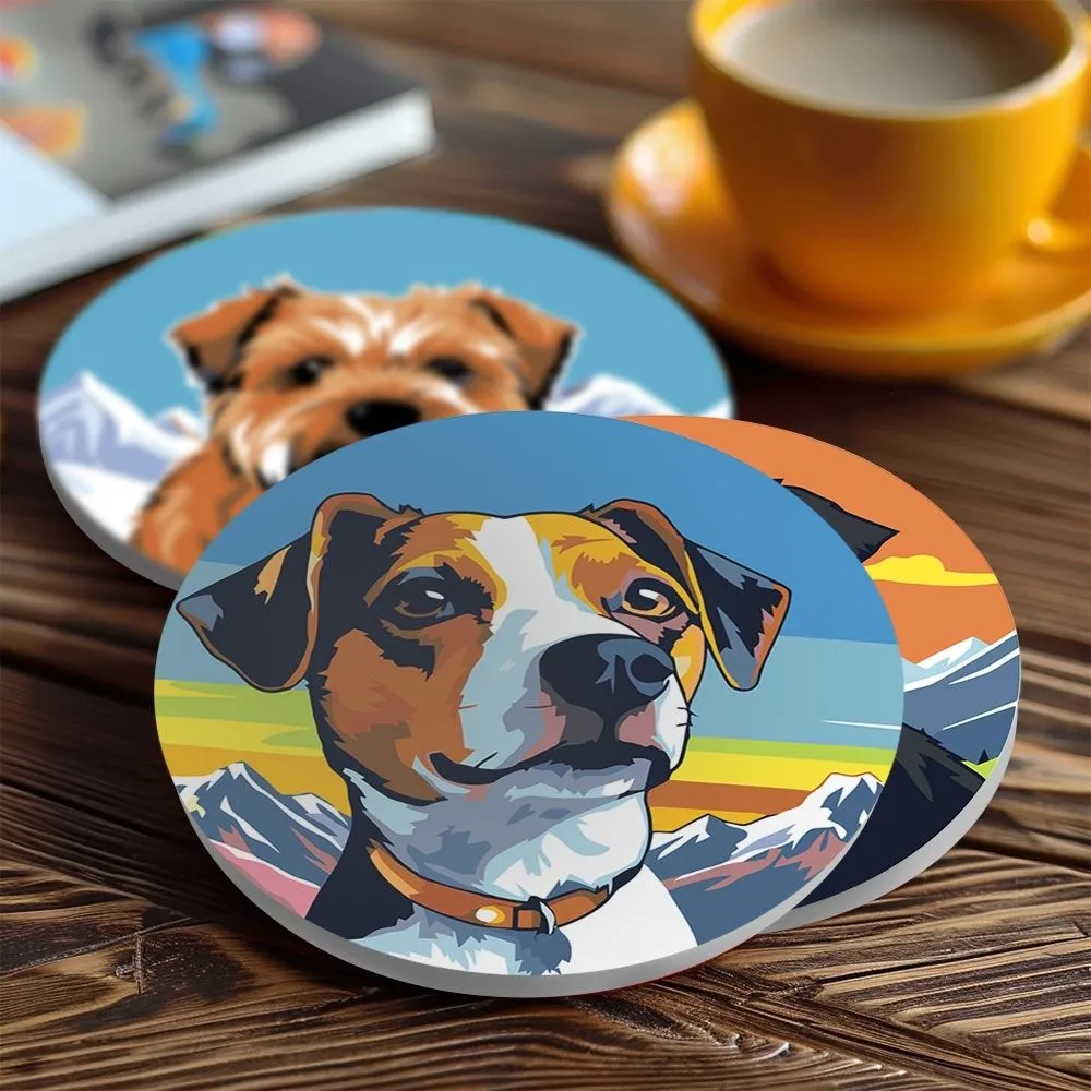 Figured'Art Schattige Honden schilderen op nummer onderzetters 6x 10cm
