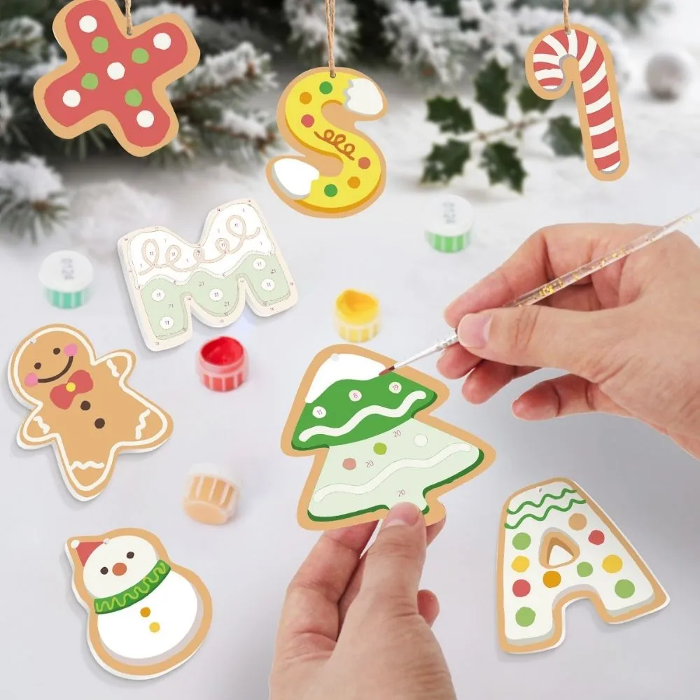 Figured'Art XMAS Letters kerstornamenten schilderen op nummers houten