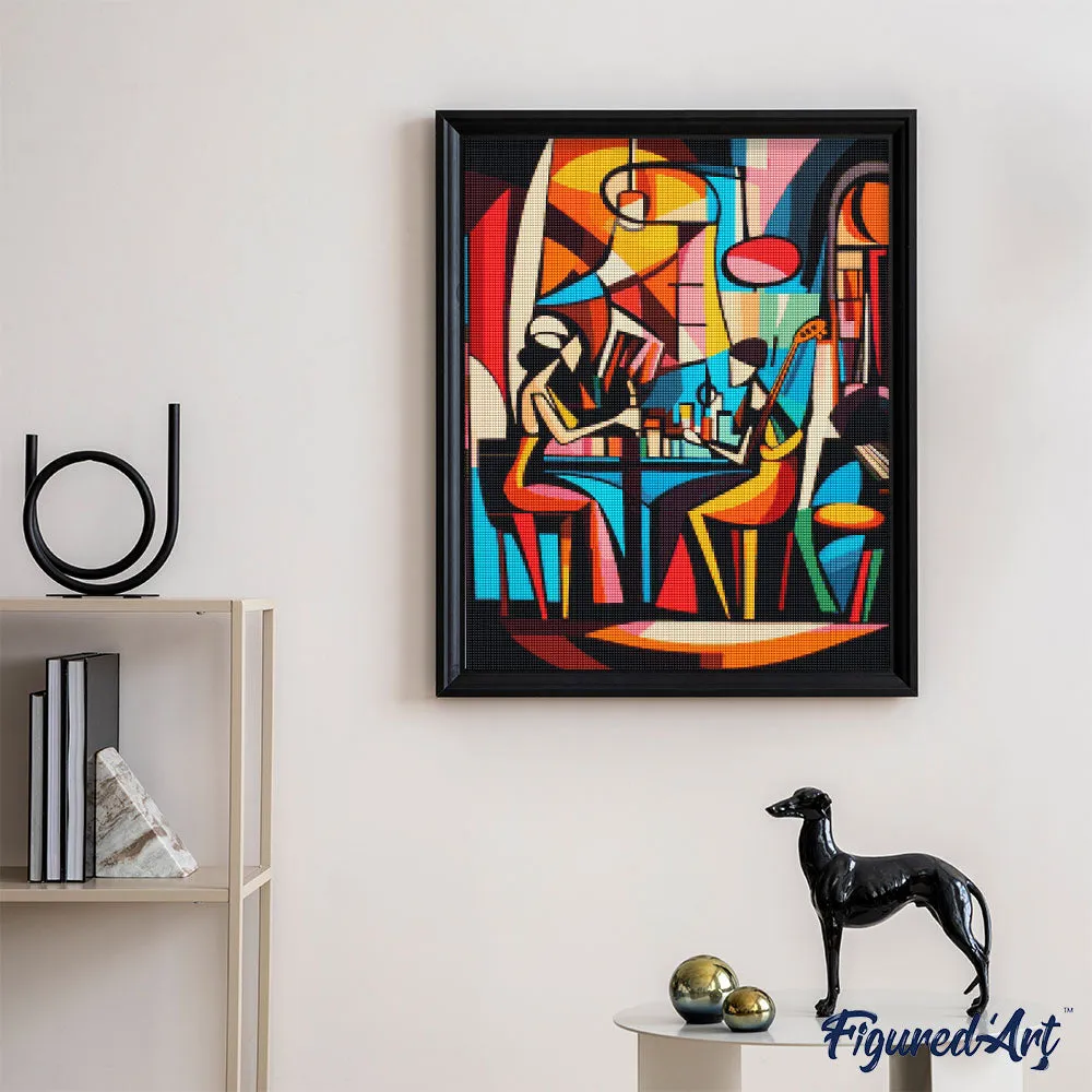 Figured'Art Gedurbd Abstract Jazzbar diamond painting 40x50 cm