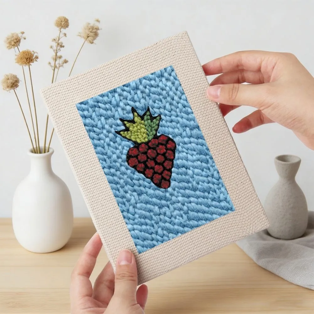 Figured'Art Snacktijd 2 punch needle set 4 stuks met frame 20x30