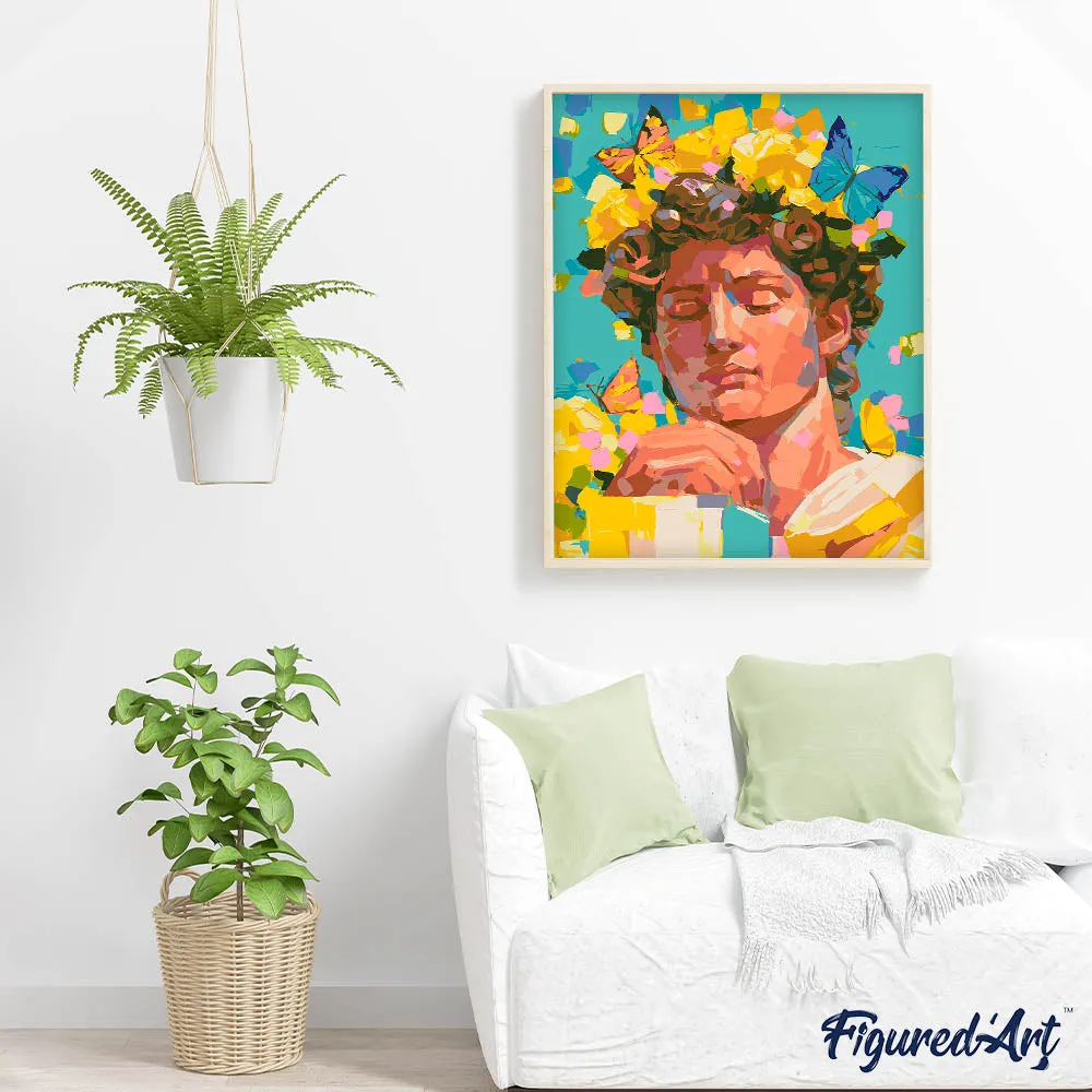 Figured'Art David in bloei schilderen op nummer 40x50cm portret