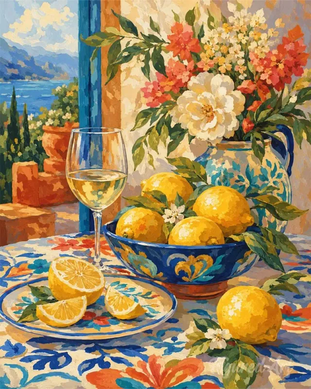 Figured'Art Citrusserenade schilderen op nummer 40x50 cm stilleven
