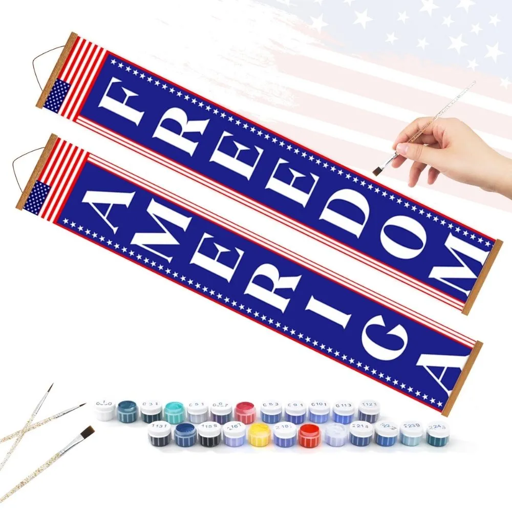 Figured'Art Schilderen op Nummer Deurbanners Yankee Wimpels 20x120 cm