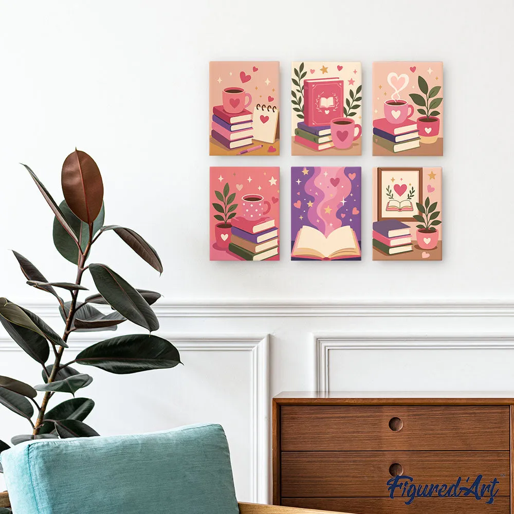 Figured'Art Mini Magische leesvibes schilderen op nummer 15x20cm 6 stuks