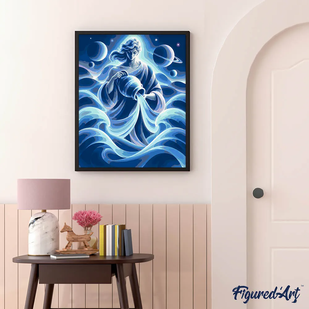 Figured'Art Schilderen op Nummer Waterman Sterrenbeeld 40x50 cm eenvoudig