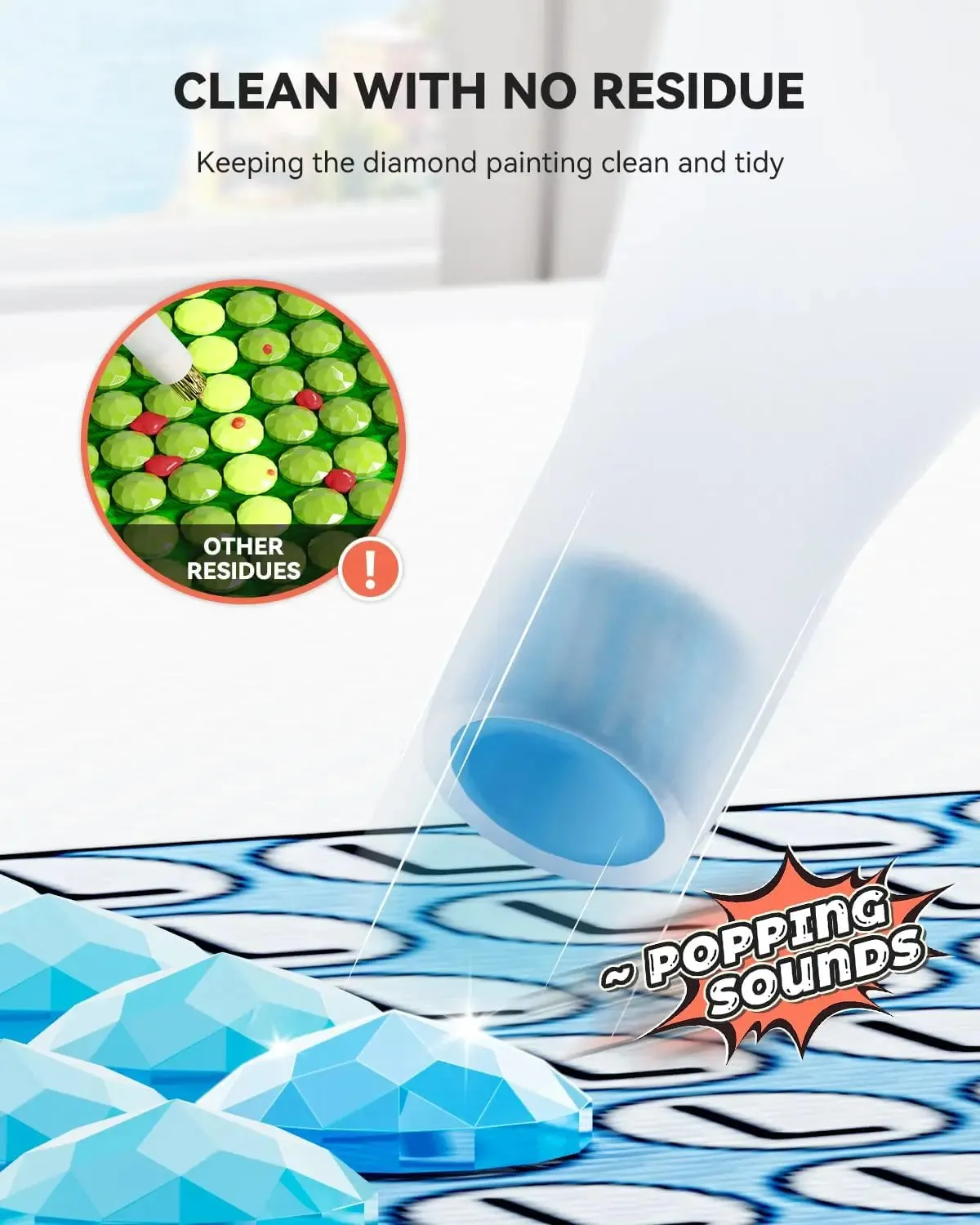 ARTDOT plakwas diamond painting blauw sterke hechting met doosje