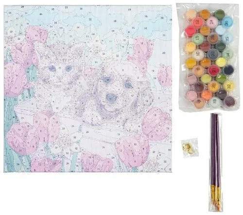 Craft Buddy Paint by Numbers Tulip Field canvas kit 30x30cm
