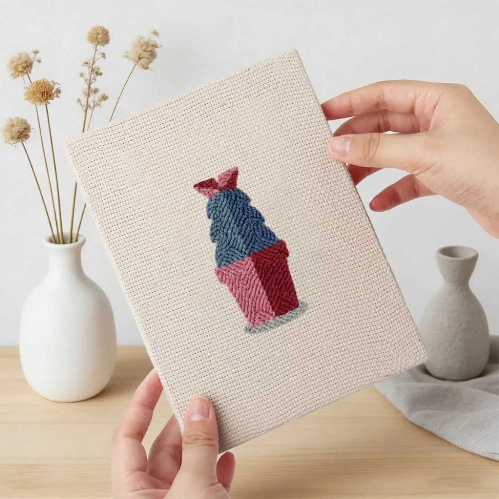 Figured'Art Blije Planten 1 punch needle set 4 stuks met frames