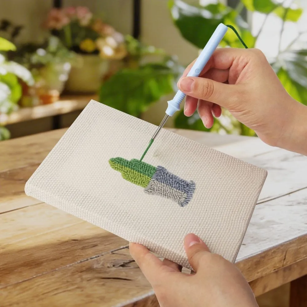 Figured'Art Mini Binnen Tuin 2 punch needle set 4 stuks 15x20 cm