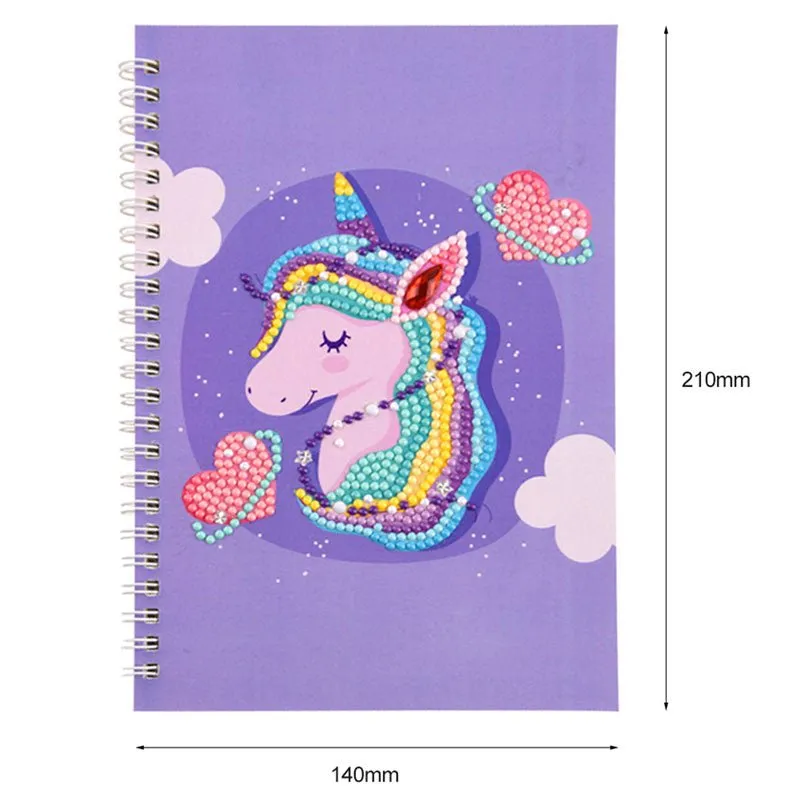 Figured'Art Paarse Eenhoorn diamond painting boekje A5 60 pagina's