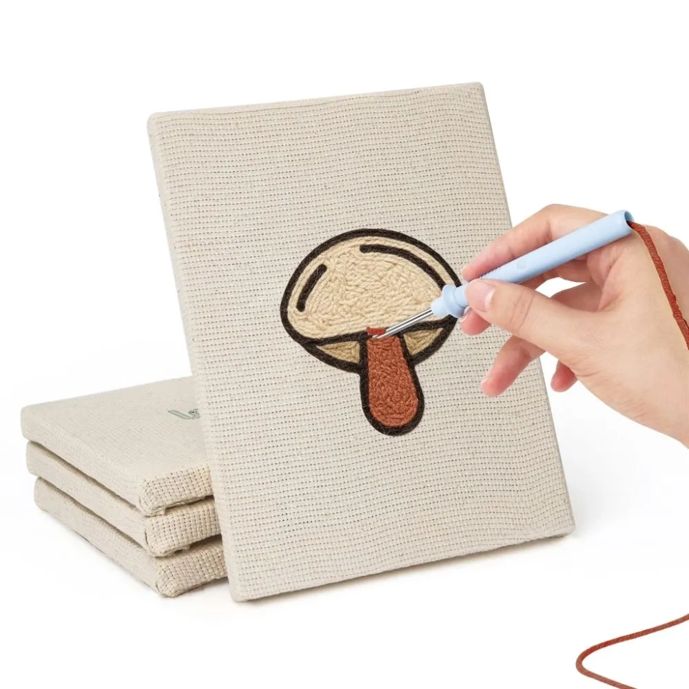 Figured'Art Koffie en Thee Tijd punch needle set 4 stuks met frame