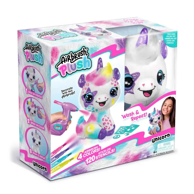 Canal Toys Airbrush Plush Unicorn knuffel washbaar