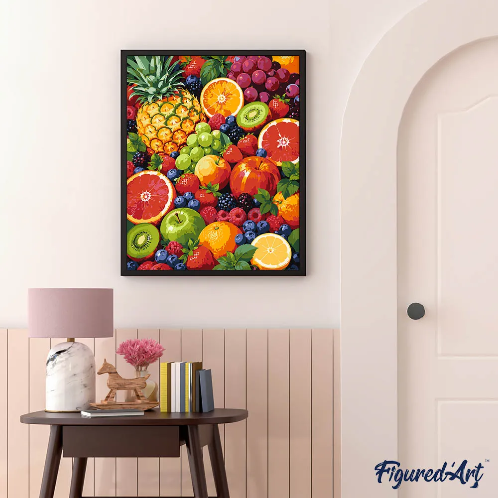 Figured'Art Verse Fruitmix schilderen op nummer 40x50 cm gemiddeld