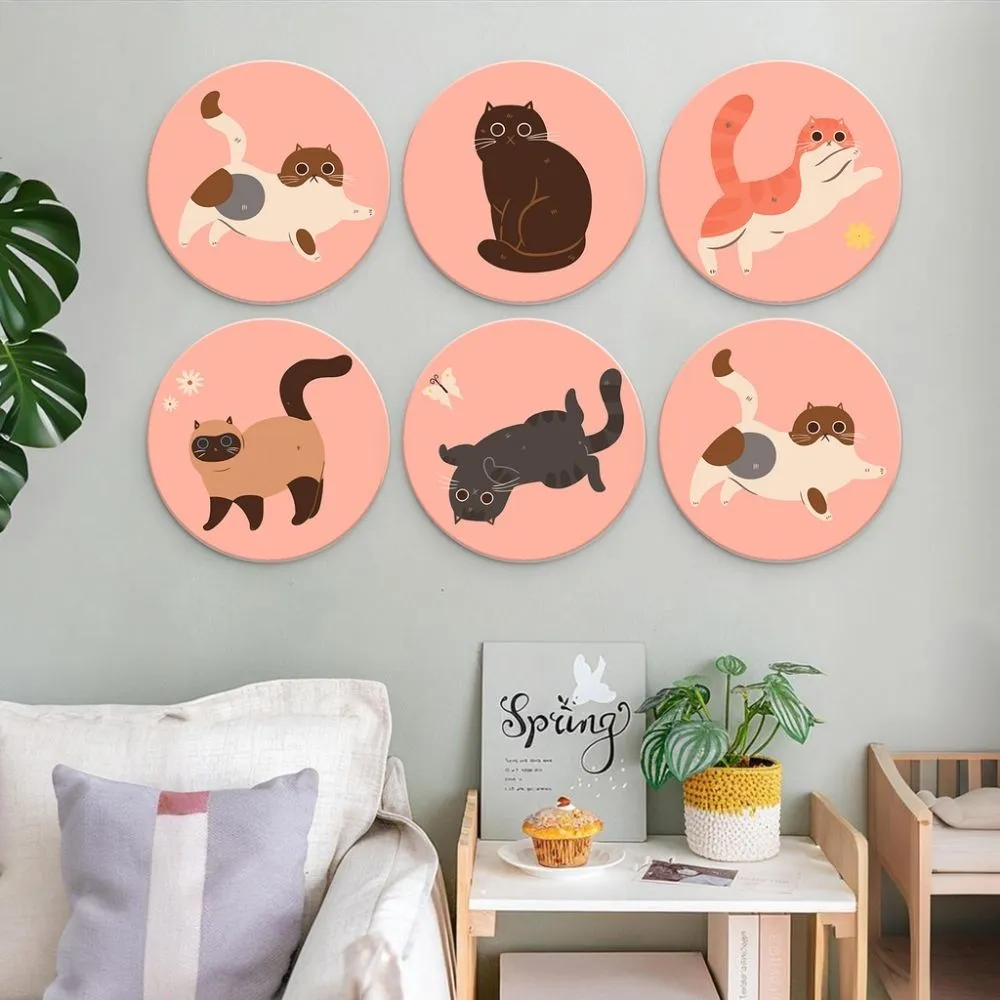 Figured'Art Mini Serie Schilderen op Nummer Nieuwsgierige katten 6x Ø20cm