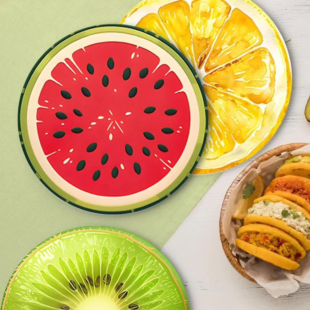 Figured'Art Tropische Fruitplakken schilderen op nummer placemats 20cm 6 stuks