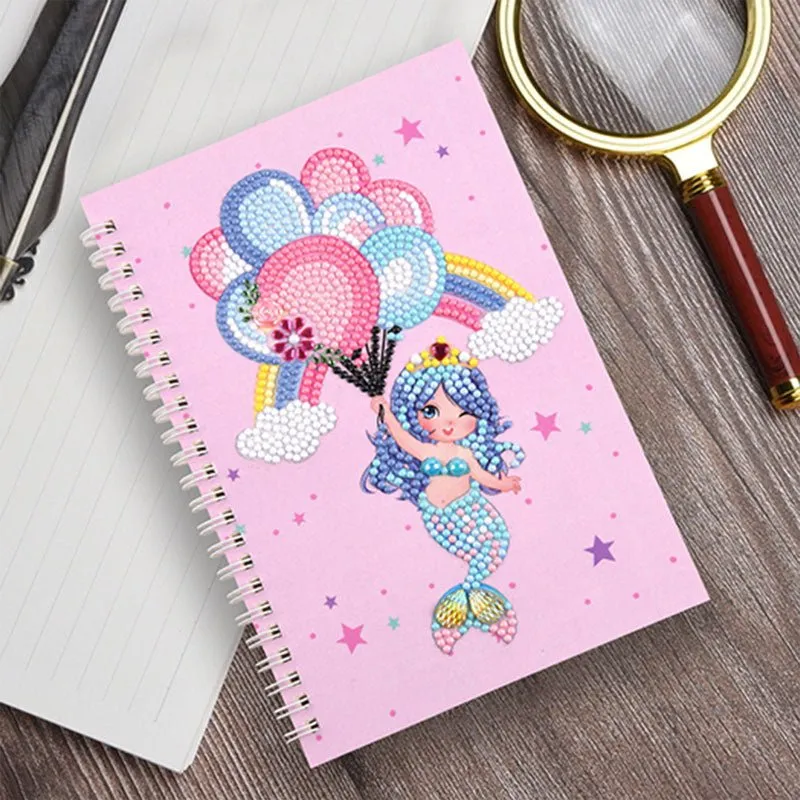 Figured'Art Zeemeermin met Ballonnen diamond painting boek A5