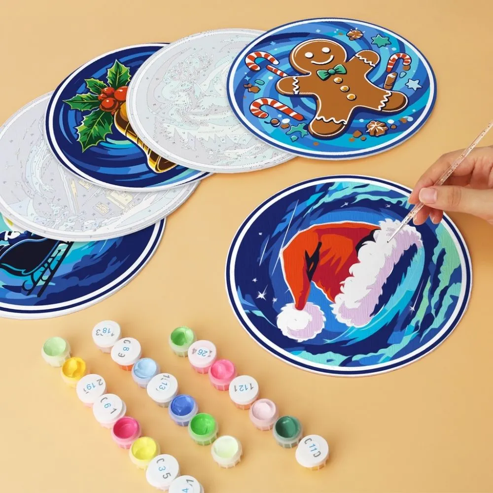 Figured'Art Mini Winterwonderen schijven schilderen 6x Ø20cm kerst